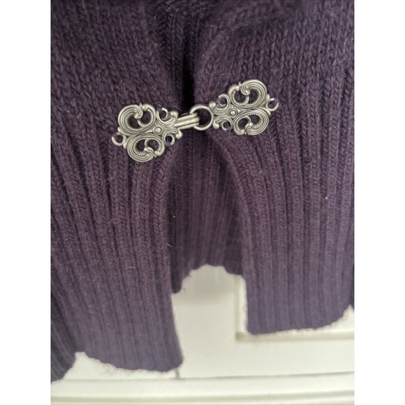 Cardigan Angora Wool blend Sweater size Large Ruffle Valerie Bertinelli - Picture 3 of 5